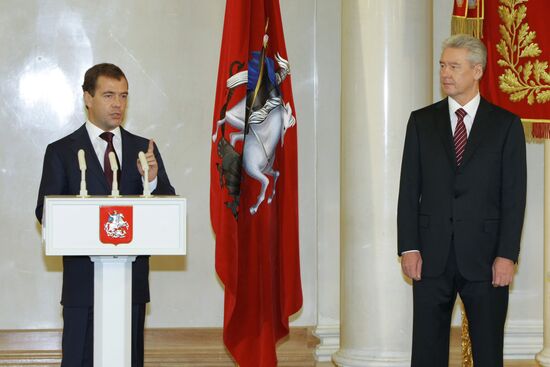 Russian President at a swearing-in ceremony