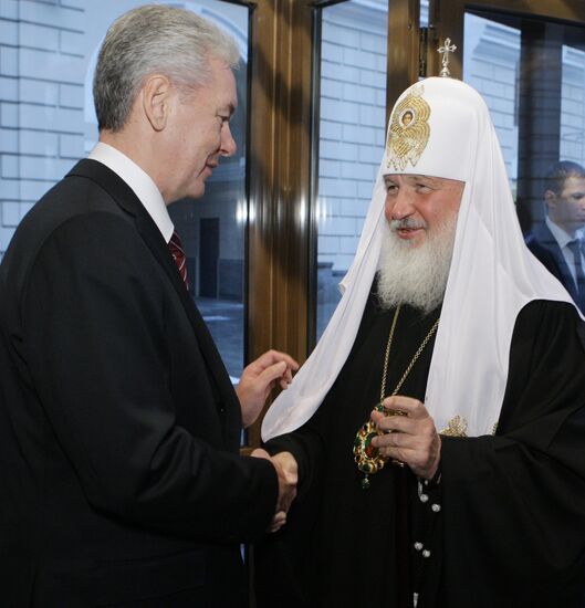Sergei Sobyanin Patriarch Kirill of Moscow and All Russia