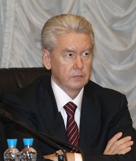 Sergei Sobyanin at a meeting in the Transport Ministry