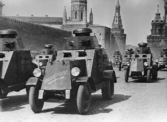 Military parade in Moscow's Red Square on May 1, 1930