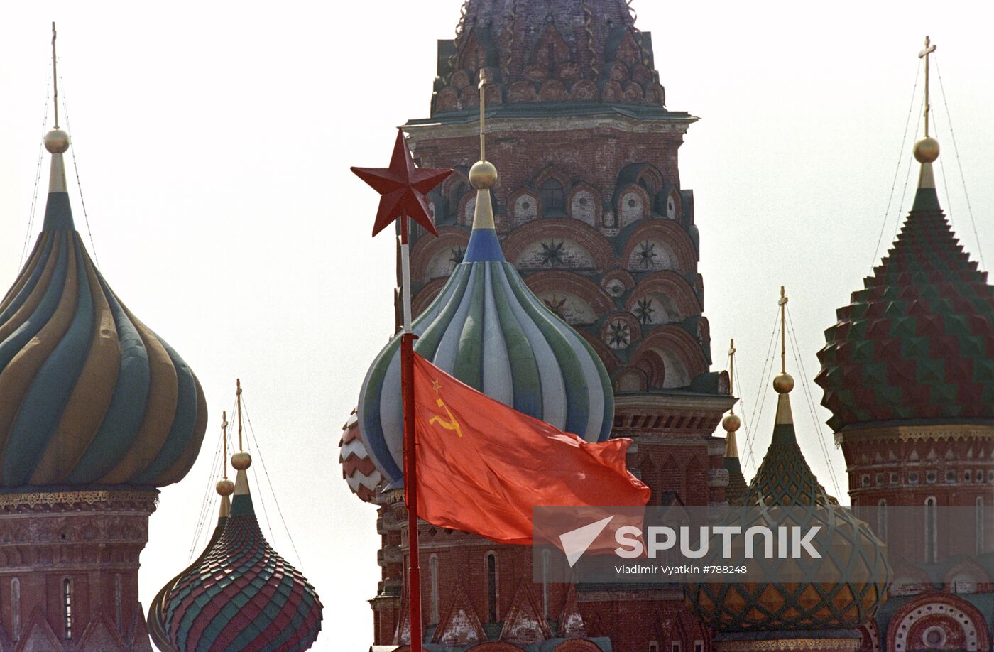 The USSR flag at the Red Square on the May Day