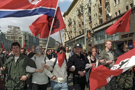 Opposition forces procession