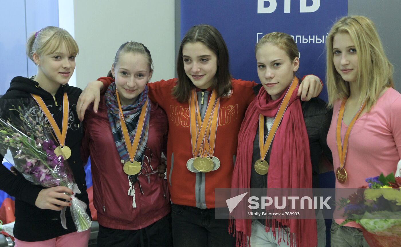 Russian national gymnastics team returns from world championship