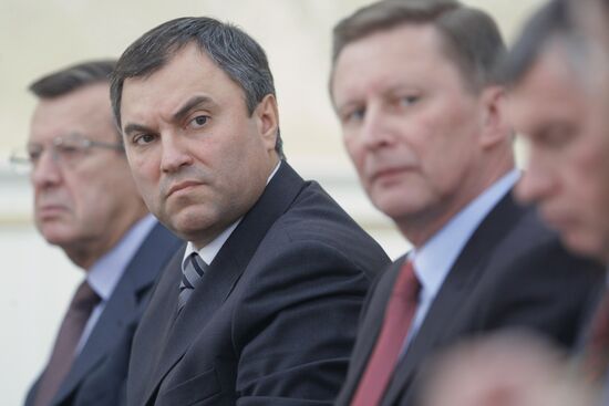 Viktor Zubkov, Vyacheslav Volodin and Sergei Ivanov