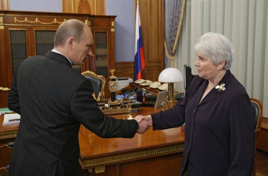 Vladimir Putin meets with Natalya Solzhenitsyna