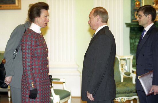 Meeting of V. Putin and Princess Royal Anne at Kremlin
