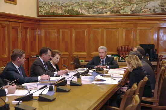 Moscow's Mayor Sergey Sobyanin holds meeting