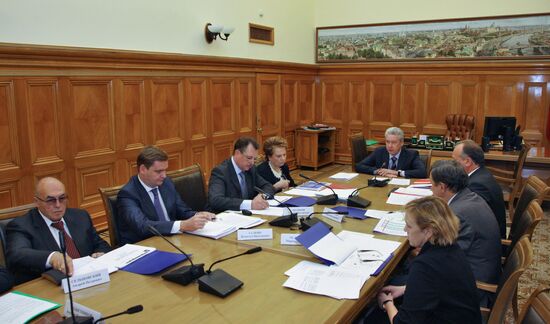 Moscow's Mayor Sergey Sobyanin holds meeting