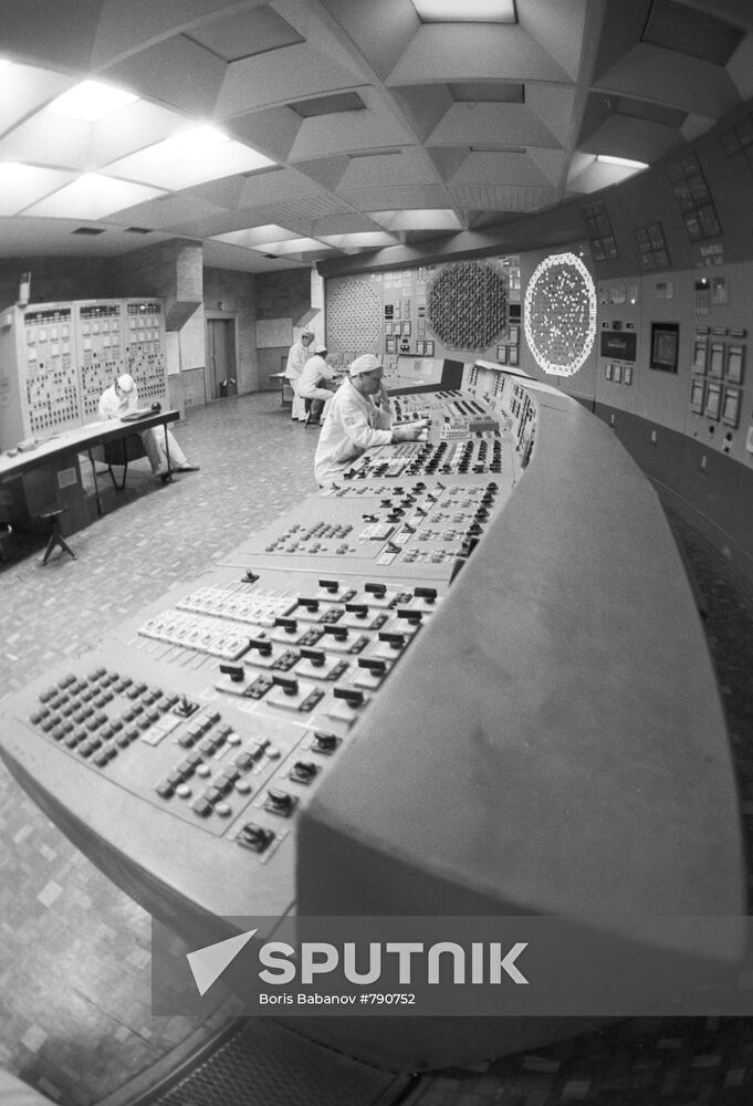 Control console. Smolensk nuclear power plant.