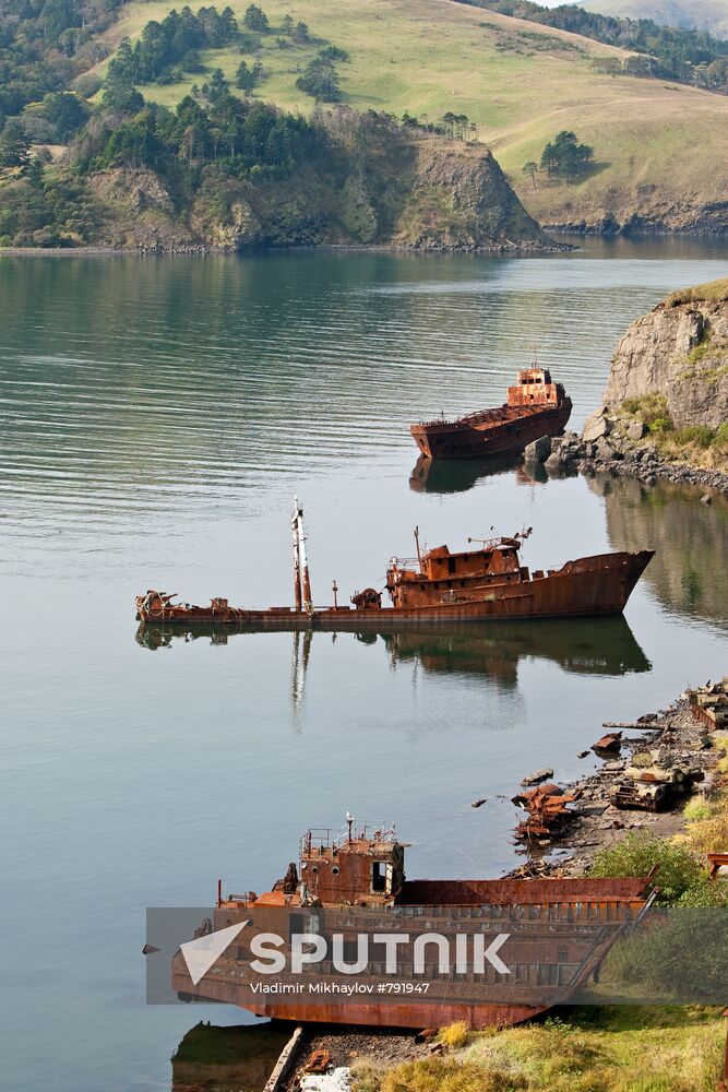 Naval ships wreckage