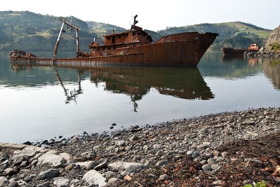 Naval ships wreckage