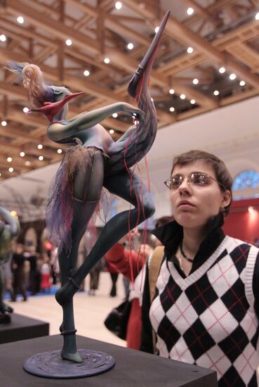 Visitor to Art of Doll exhibition