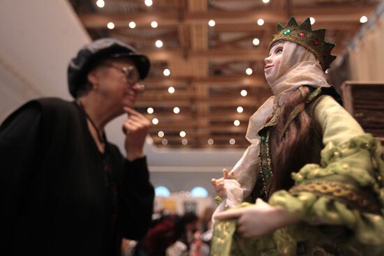 Visitor to Art of Doll exhibition