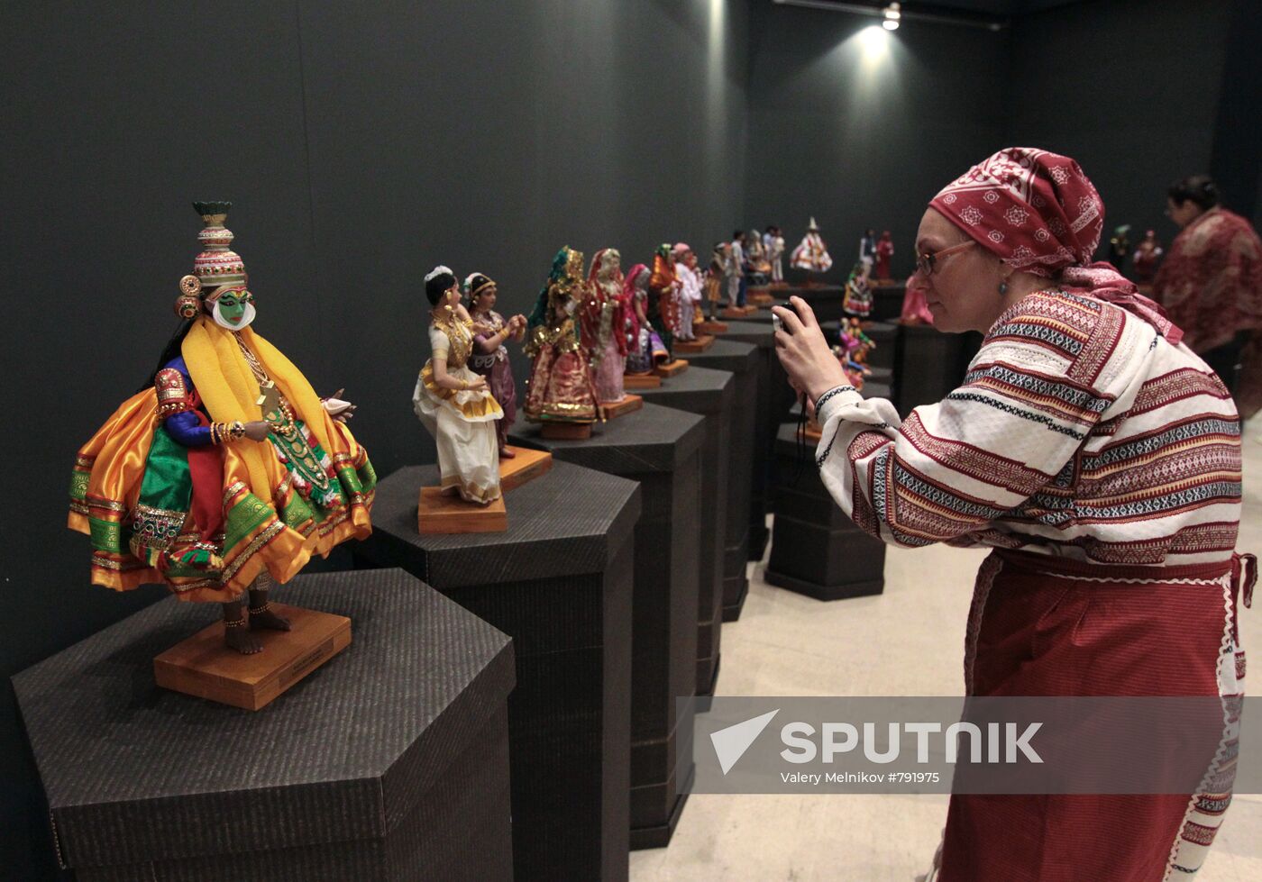 Visitor to Art of Doll exhibition