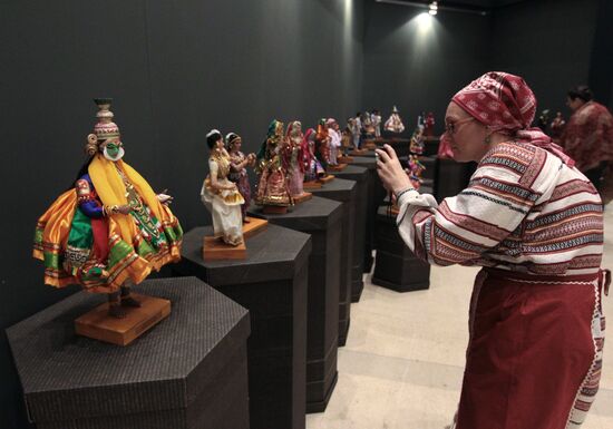 Visitor to Art of Doll exhibition