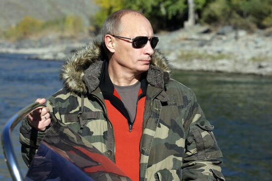 V. Putin on expedition to Ubsunur Hollow Biosphere Preserve