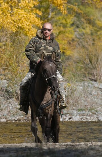V. Putin on expedition to Ubsunur Hollow Biosphere Preserve