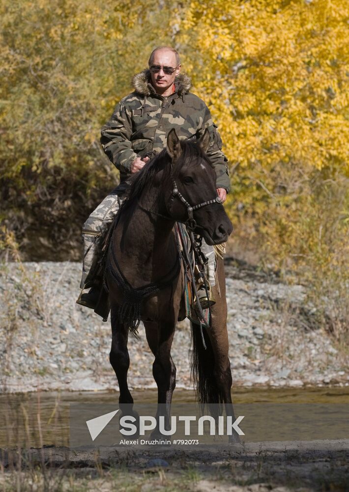V. Putin on expedition to Ubsunur Hollow Biosphere Preserve
