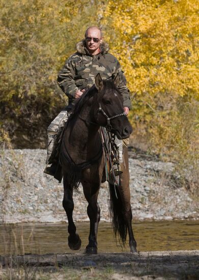 V. Putin on expedition to Ubsunur Hollow Biosphere Preserve