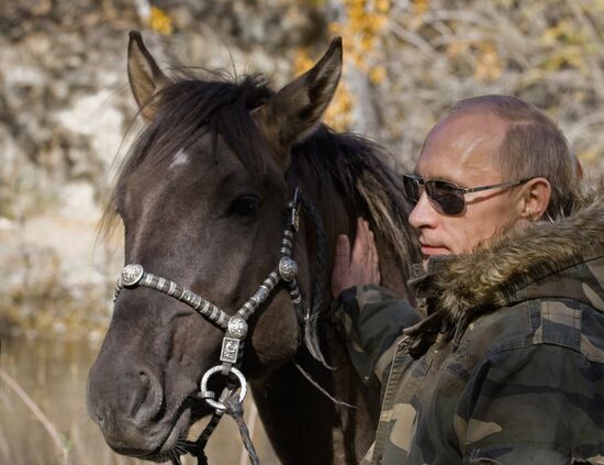 V. Putin on expedition to Ubsunur Hollow Biosphere Preserve