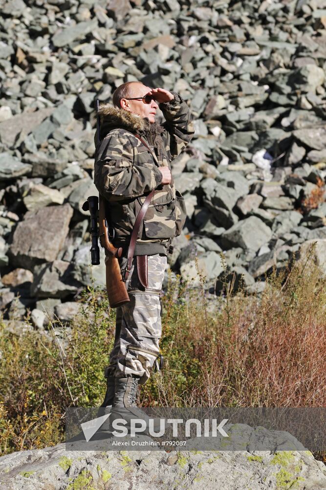 V. Putin on expedition to Ubsunur Hollow Biosphere Preserve