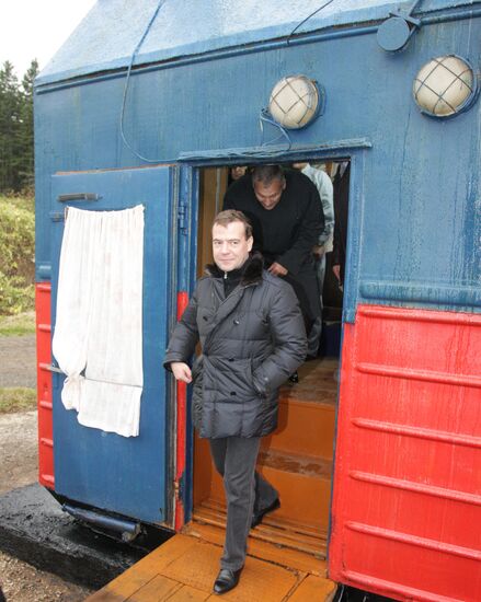 D. Medvedev on working trip to South Kuril islands