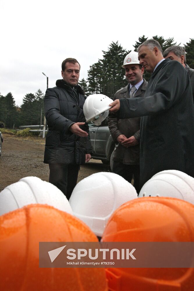 D. Medvedev on working trip to South Kuril islands
