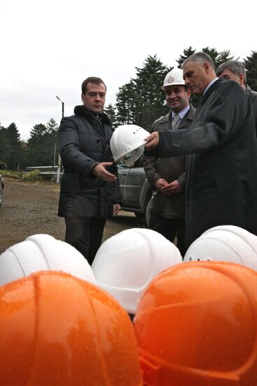 D. Medvedev on working trip to South Kuril islands