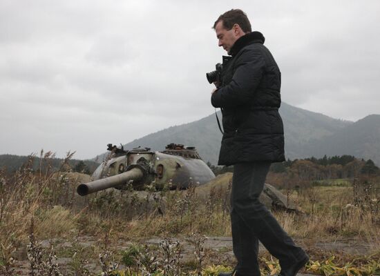D. Medvedev on working trip to South Kuril islands