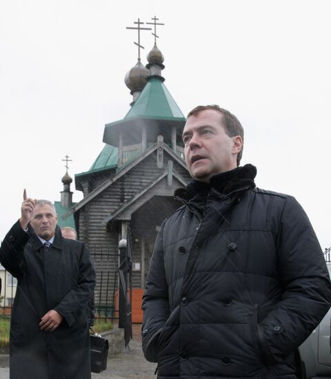 D. Medvedev on working trip to South Kuril islands