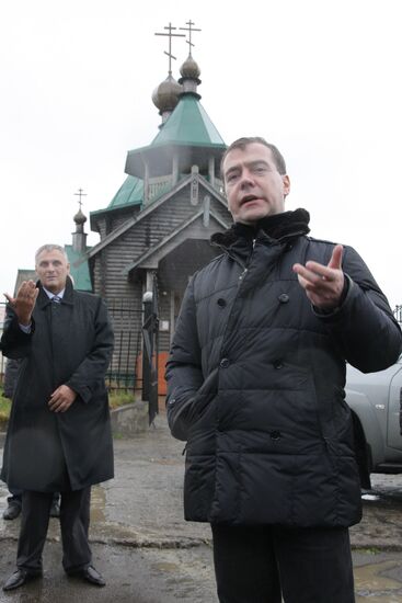 D. Medvedev on working trip to South Kuril islands