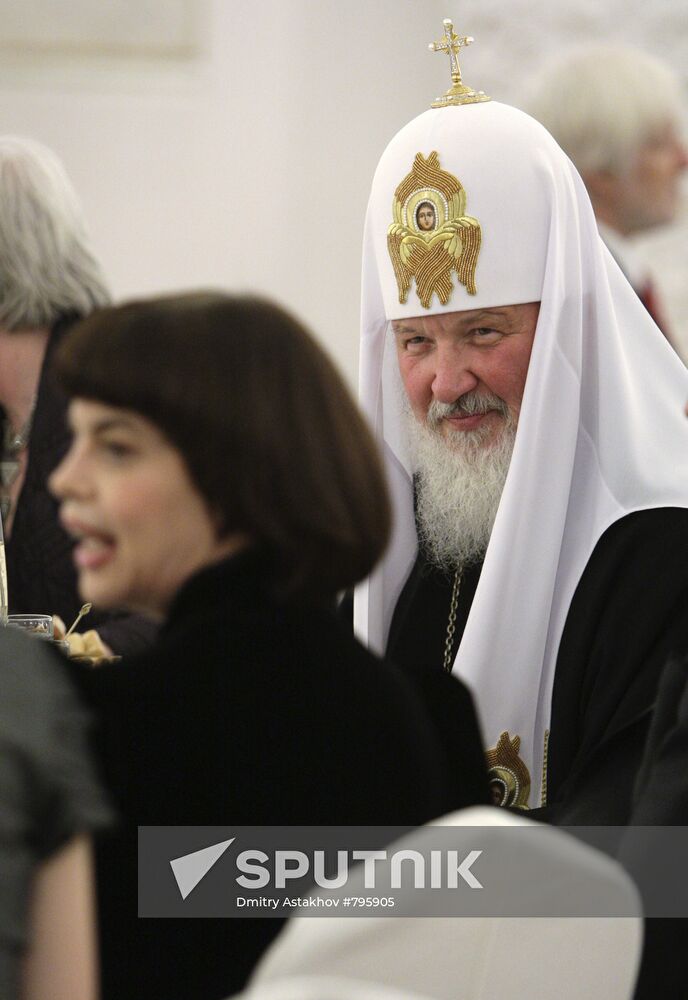 Patriarch of Moscow and All Russia Kirill and Mireille Mathieu