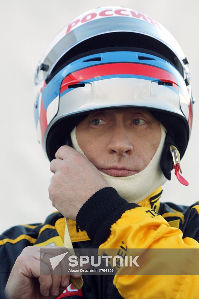 Vladimir Putin's shot as F1 pilot