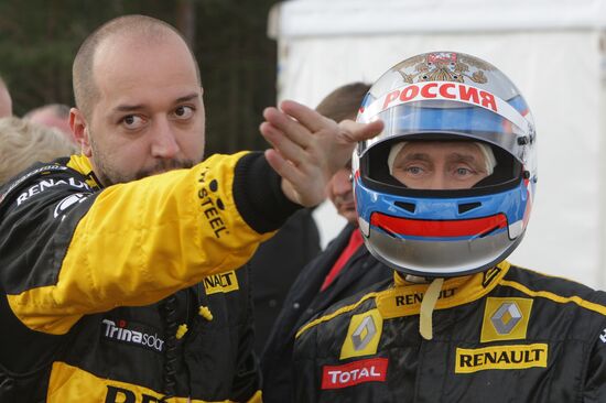 Vladimir Putin's shot as F1 pilot