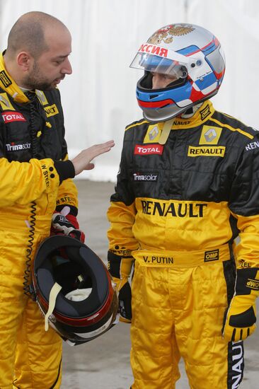 Vladimir Putin's shot as F1 pilot