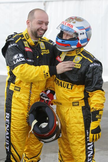 Vladimir Putin's shot as F1 pilot