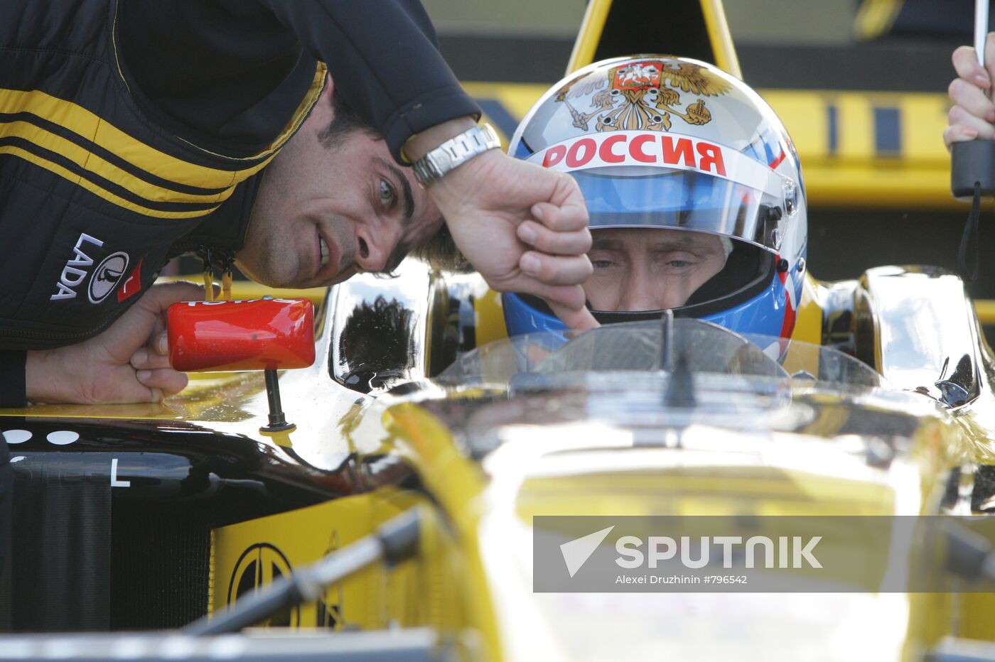 Vladimir Putin's shot as F1 pilot