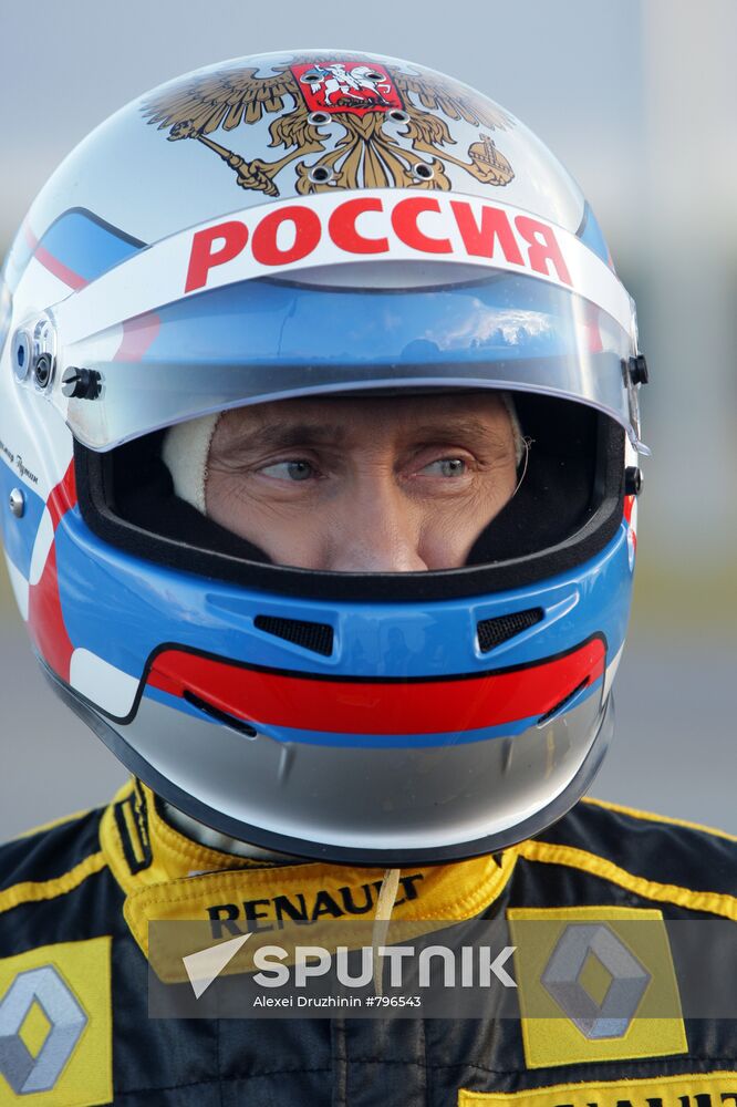 Vladimir Putin's shot as F1 pilot