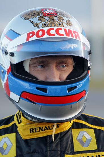 Vladimir Putin's shot as F1 pilot
