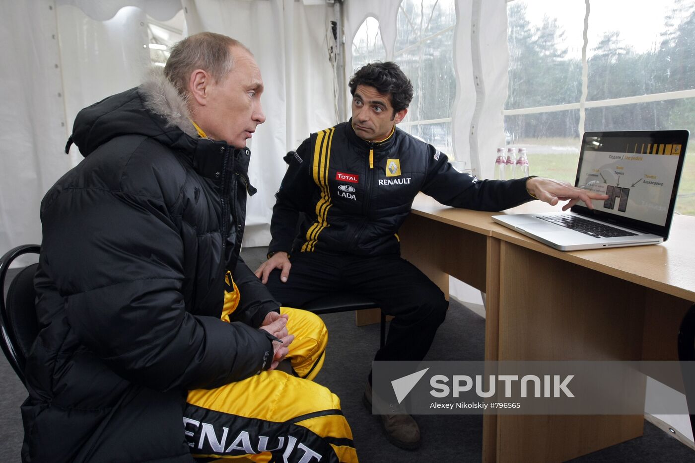 Vladimir Putin's shot as F1 pilot