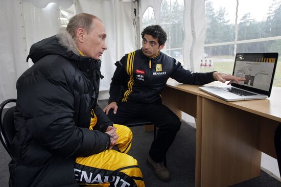 Vladimir Putin's shot as F1 pilot