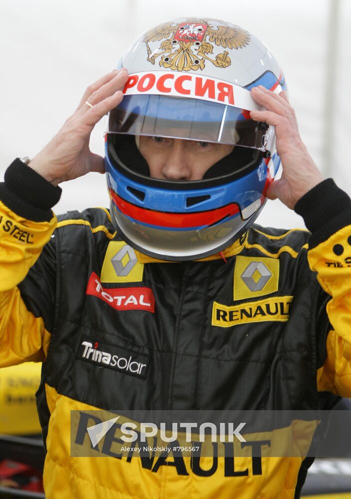 Vladimir Putin's shot as F1 pilot