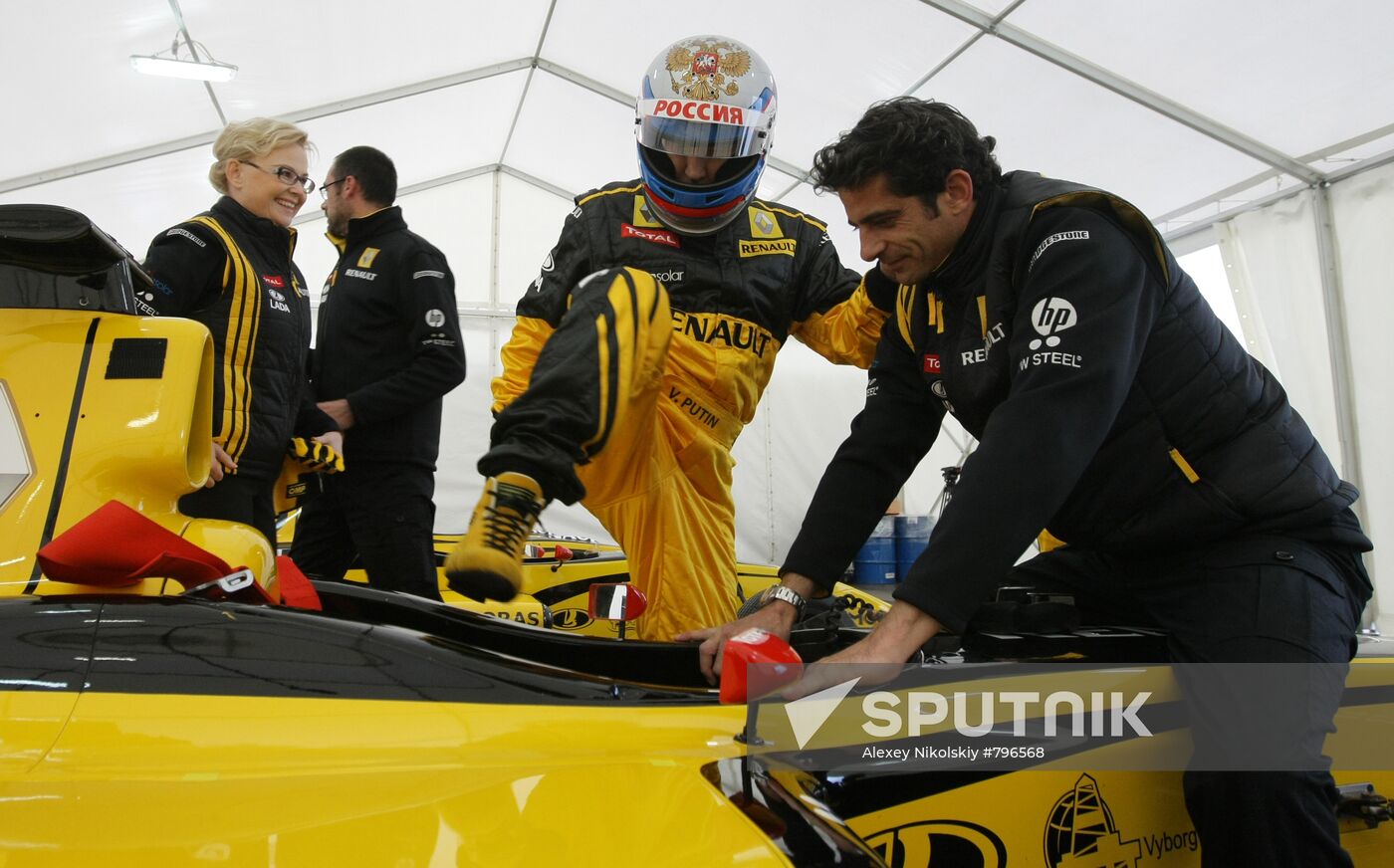 Vladimir Putin's shot as F1 pilot