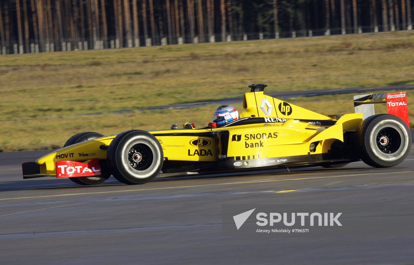 Vladimir Putin's shot as F1 pilot