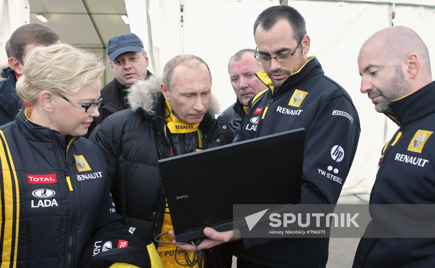 Vladimir Putin's shot as F1 pilot