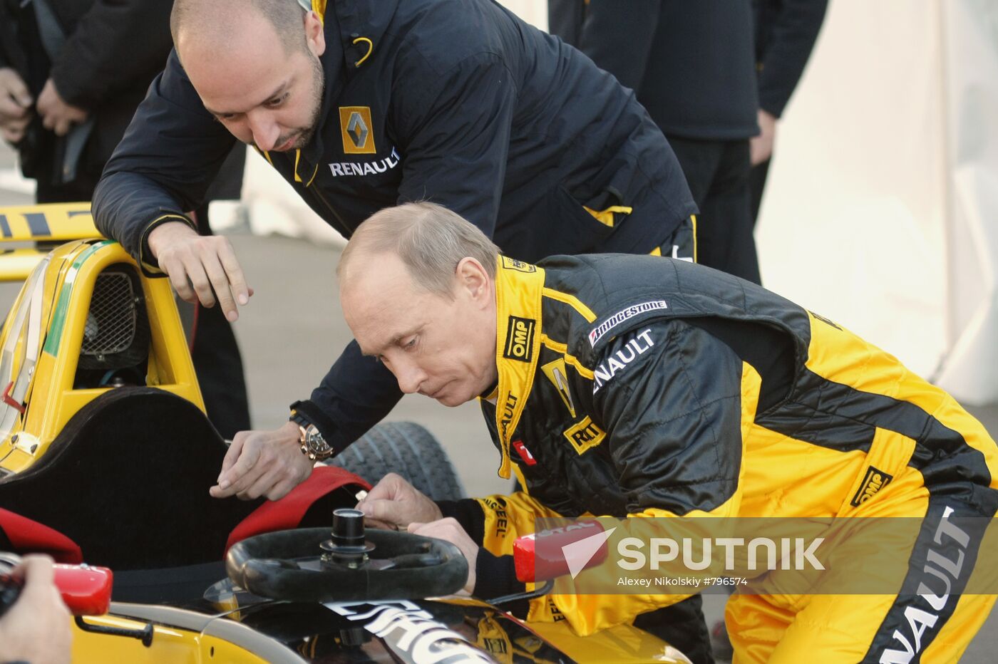 Vladimir Putin's shot as F1 pilot