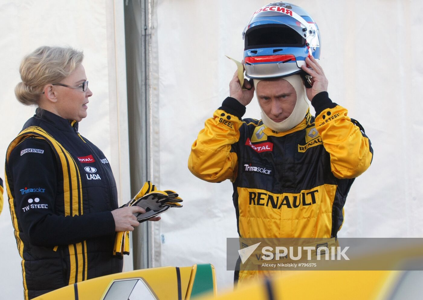 Vladimir Putin's shot as F1 pilot