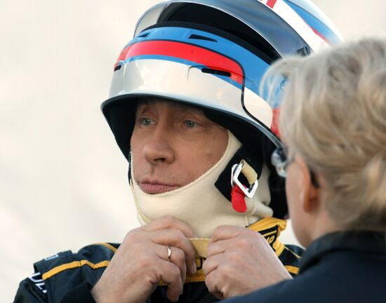 Vladimir Putin's shot as F1 pilot