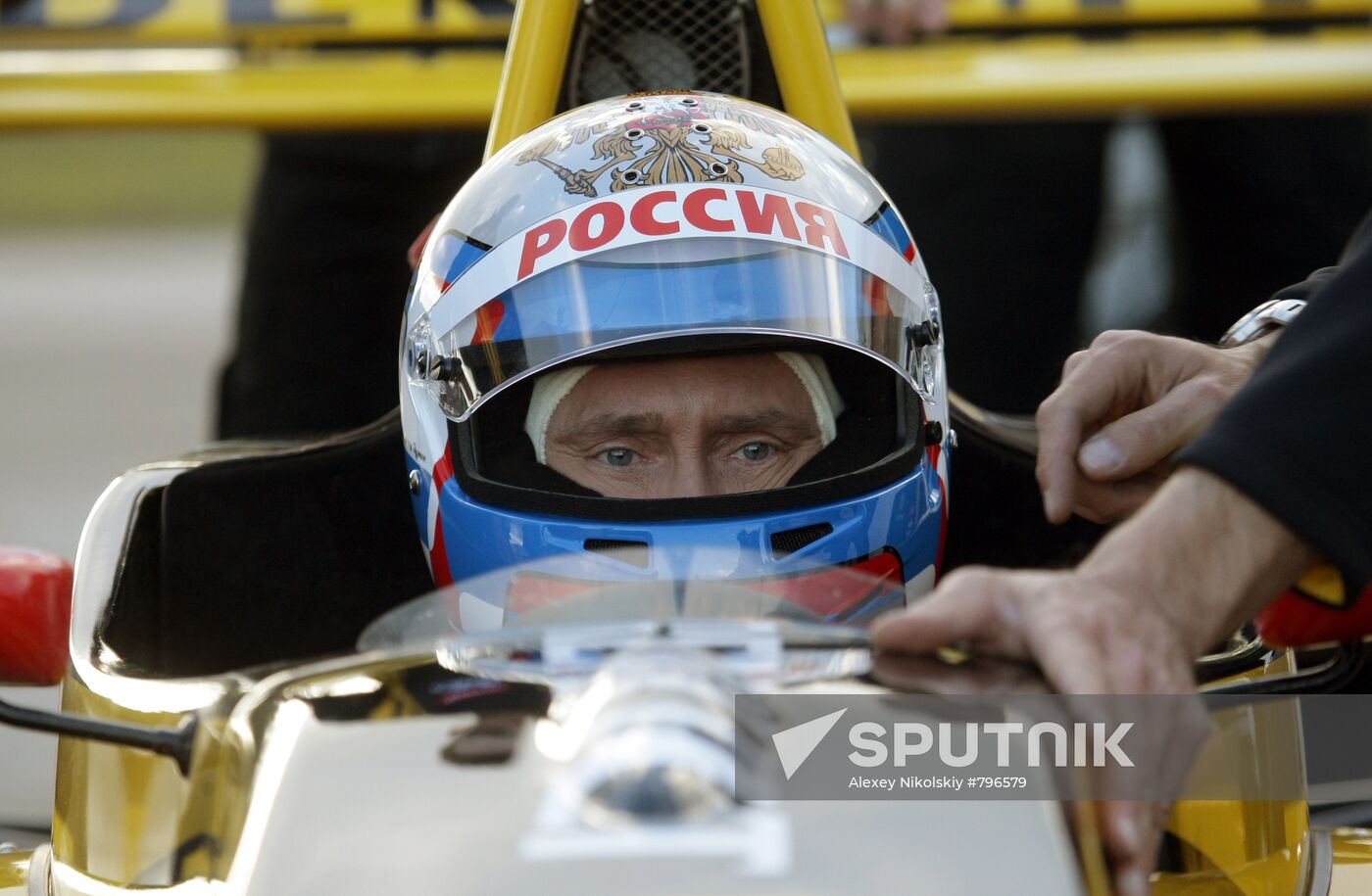 Vladimir Putin's shot as F1 pilot