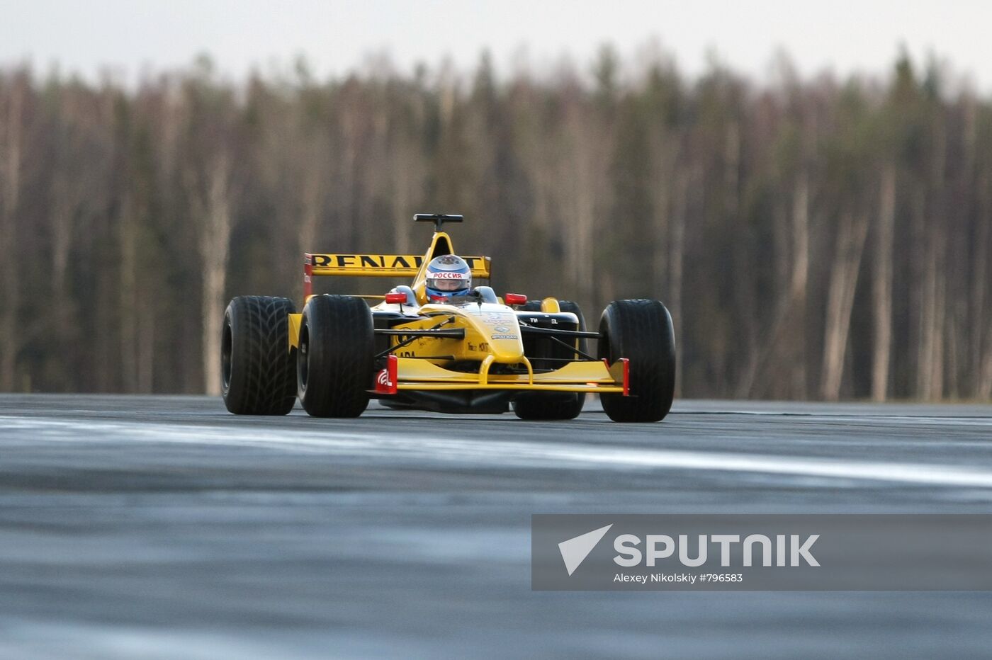 Vladimir Putin's shot as F1 pilot